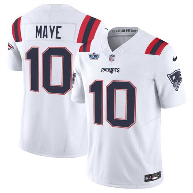 Men & Women & Youth New England Patriots #10 Drake Maye White 2024 With Draft Patch F.U.S.E Vapor Limited Stitched Jersey,We sell and wholesale Men & Women & Youth New England Patriots #10 Drake Maye White 2024 With Draft Patch F.U.S.E Vapor Limited Stitched Jersey on line form chian!
